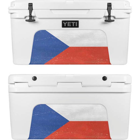 Czech Republic Flag Distressed YETI Tundra 75 Hard Cooler Skin